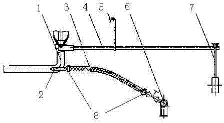 Continuous casting tundish water port online baking bottom exhaust device and method