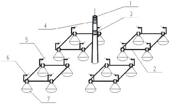 Lens light-guide tower-type solar energy collection system based on spotlight heliostat array