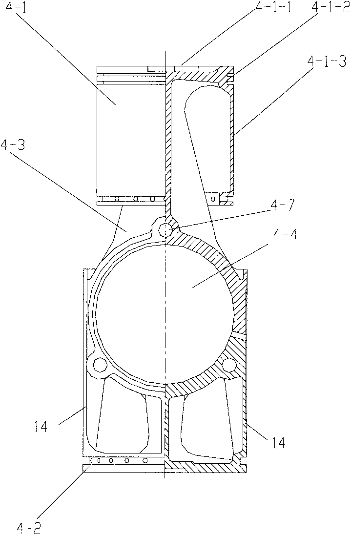 Single cylinder two-stroke internal-combustion engine with crank circular slide block