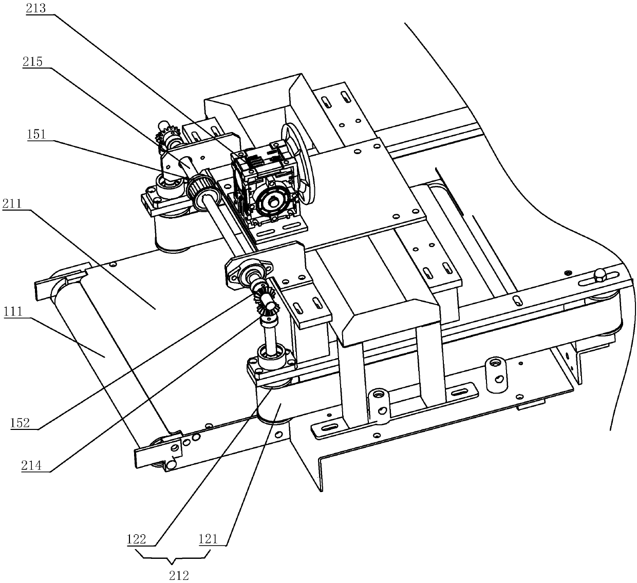 Vertical conveying system for bread processing