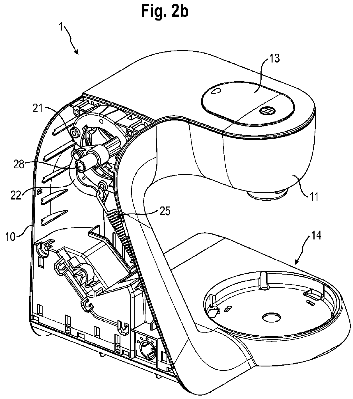 Kitchen appliance with a pivoting arm