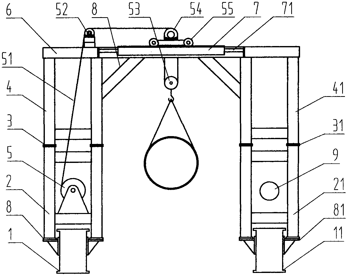 Movable portal crane