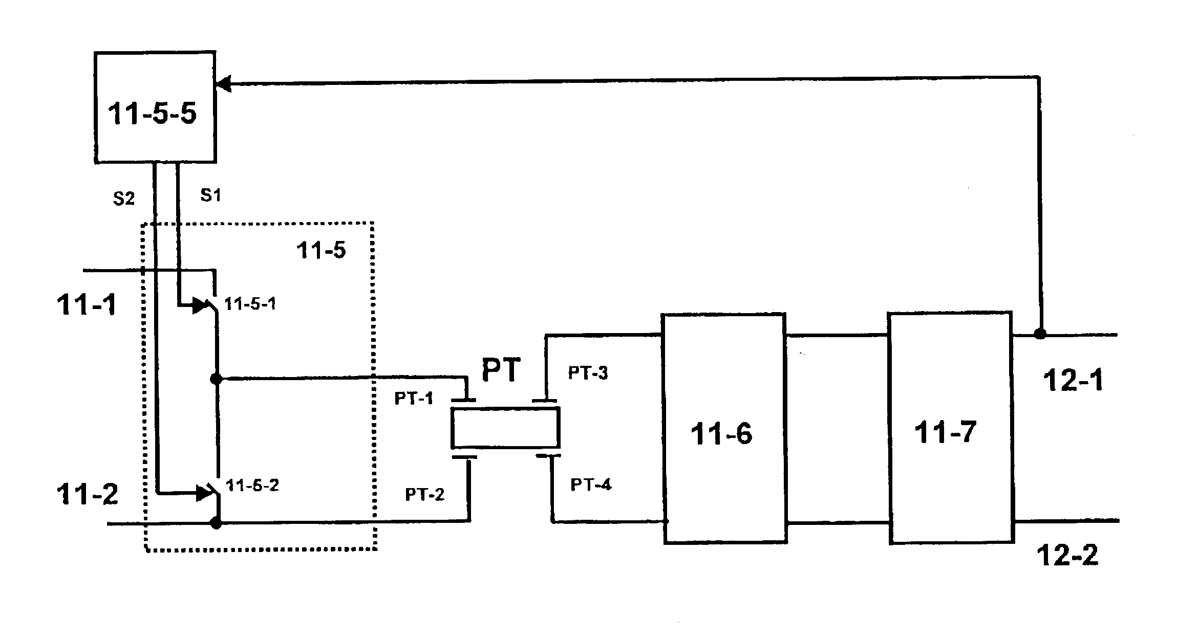 Switched power supply converter with a piezoelectric transformer