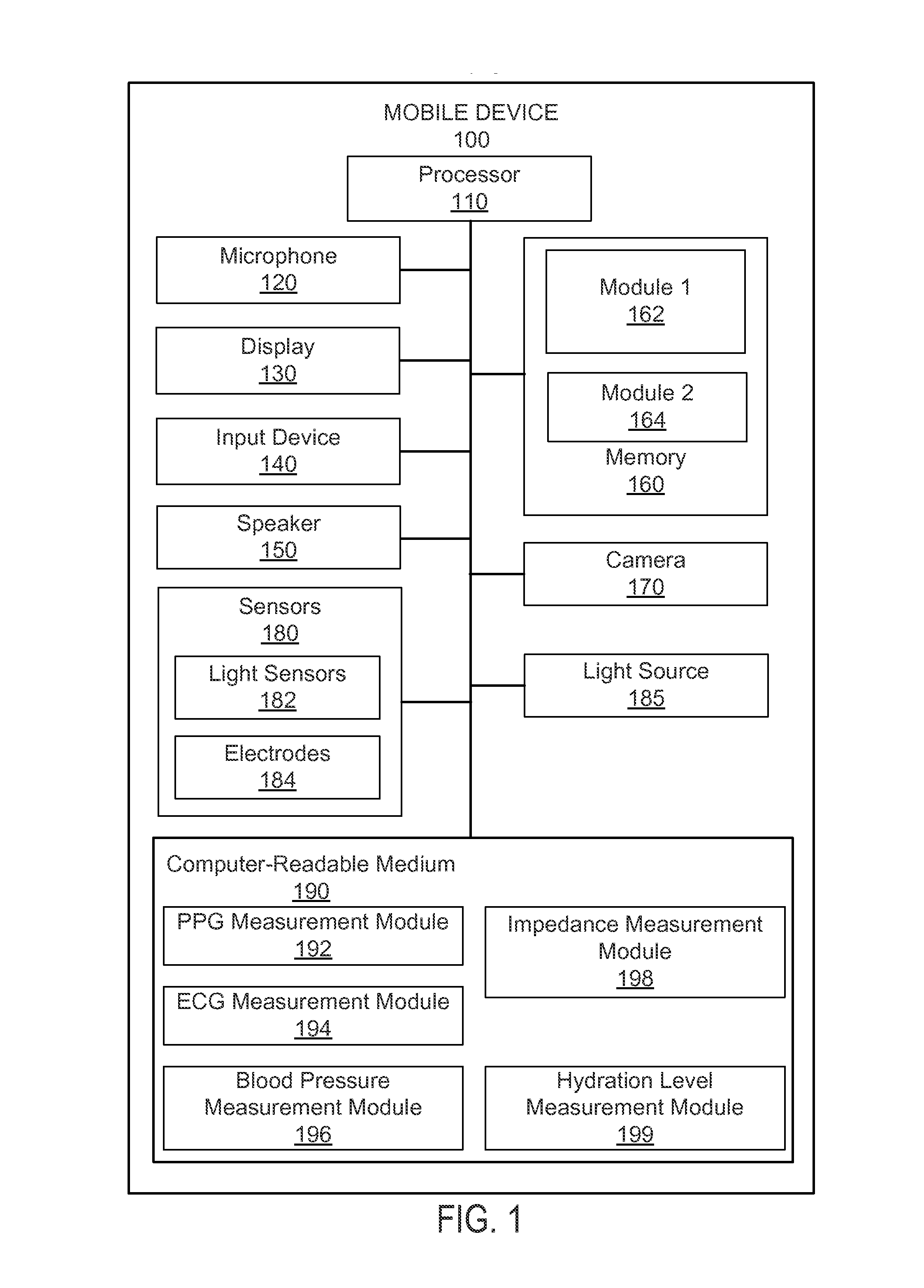 System and method for obtaining bodily function measurements using a mobile device