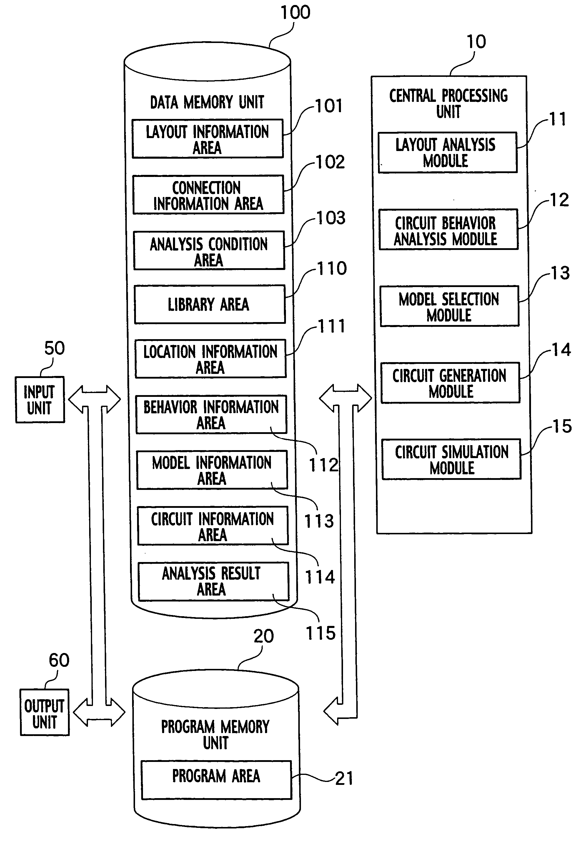 Circuit simulation system with simulation models assigned based on layout information and connection information