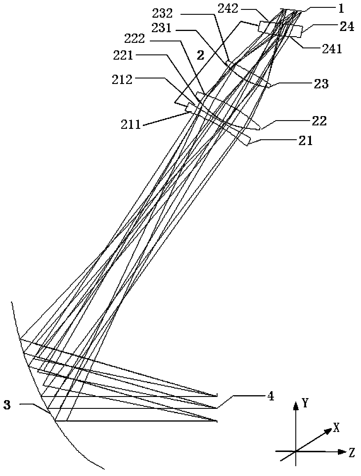 Optical system for airborne perspective helmet-mounted display