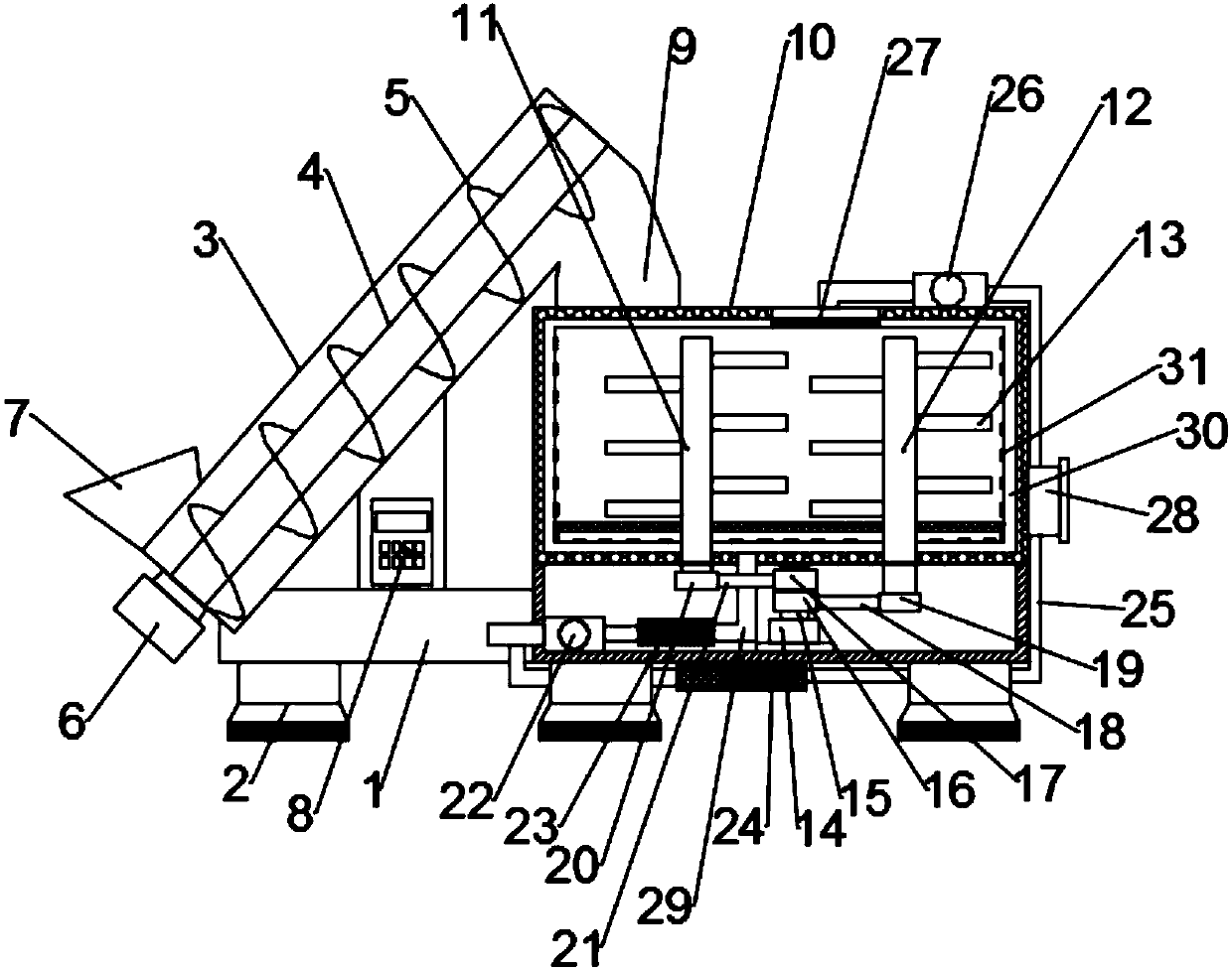 Drying equipment capable of facilitating feeding and applicable to corn processing