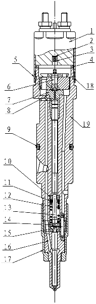 Plane opening and closing type diesel engine high-pressure common rail oil sprayer