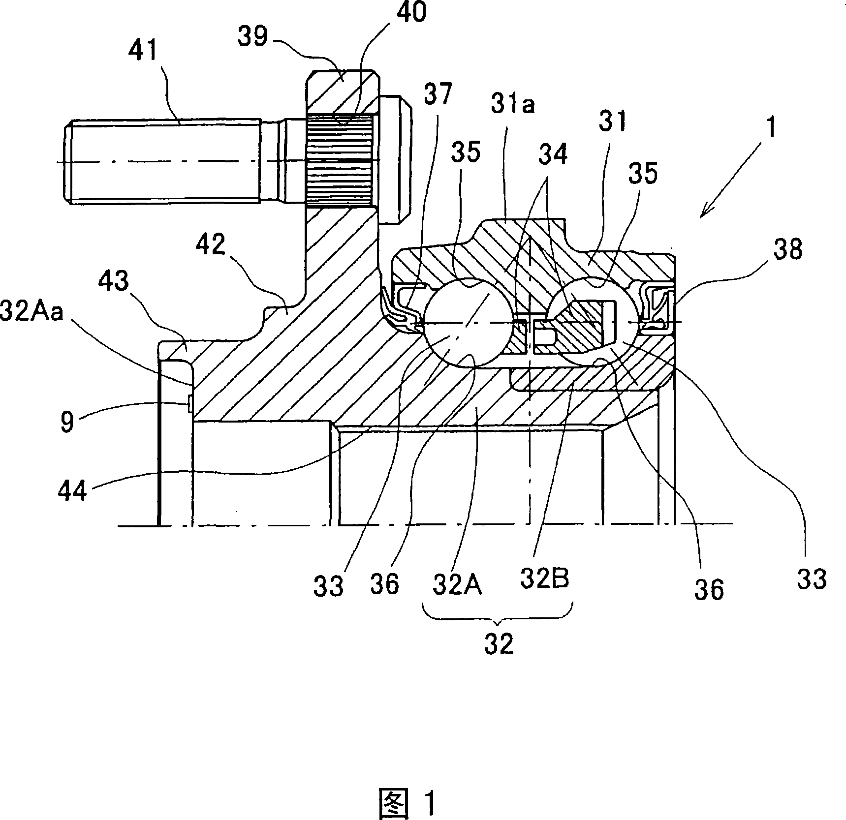 Bearing device for wheel