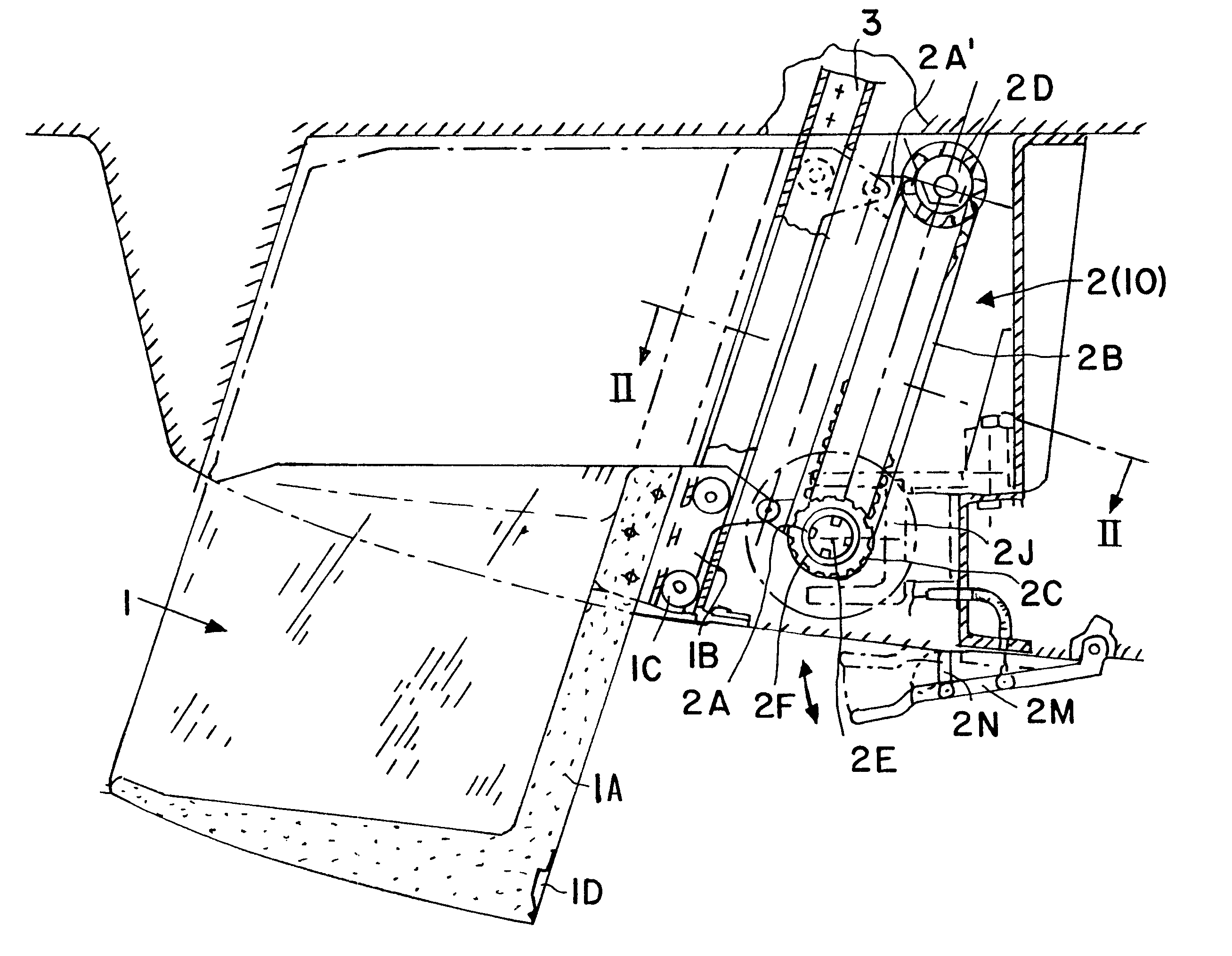 Lowerable baggage compartment for a passenger cabin