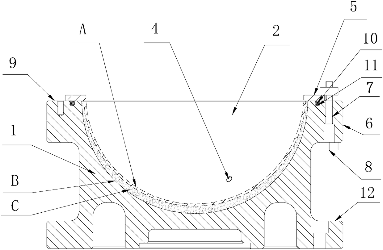 Oil supporting positioning device for machining of thin-walled spherical workpiece