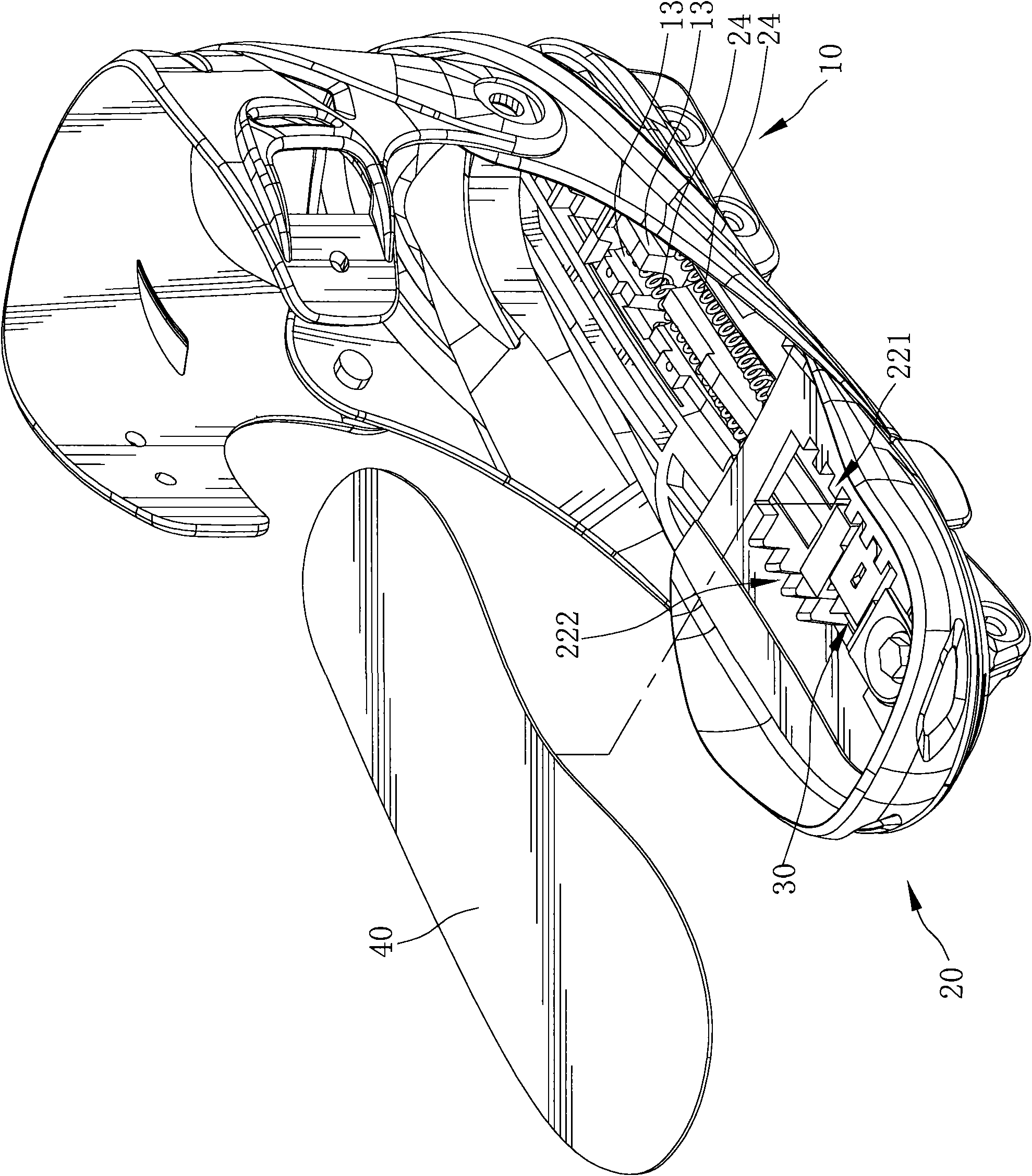 Skating shoes with adjustable size