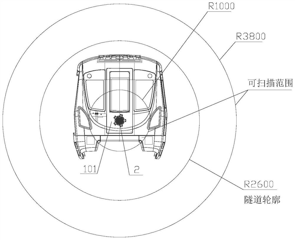 Urban rail transit vehicle tunnel and clearance detection device