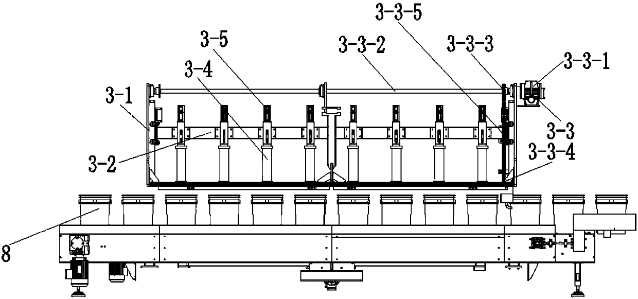 Three-row weighing and filling machine