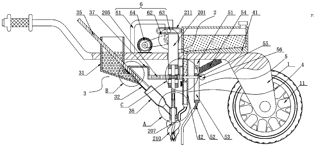 Agricultural hole-positioning seeder