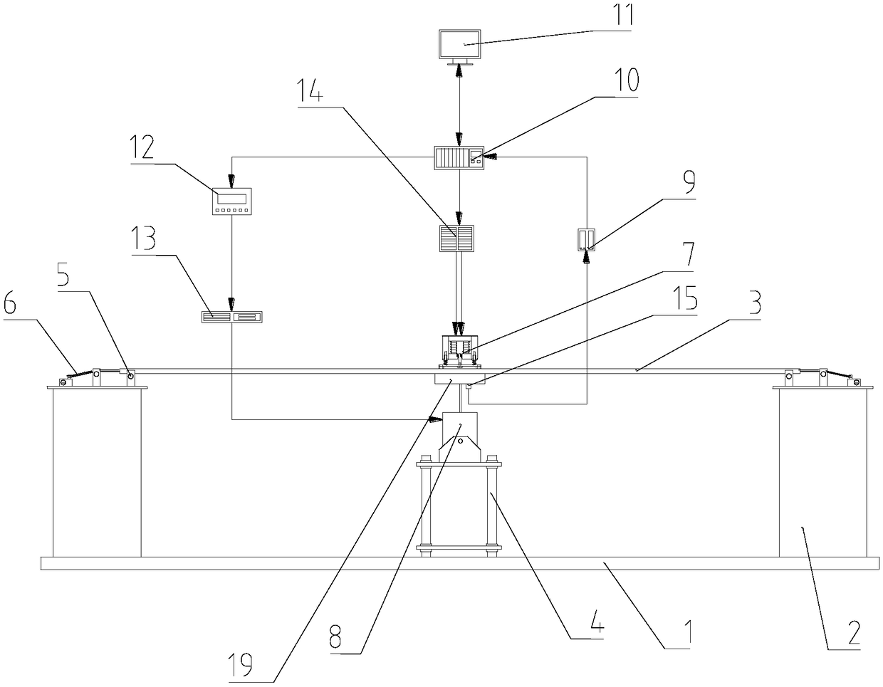 Vibration reduction test device based on magnetorheological elastomer variable-frequency damper and method thereof