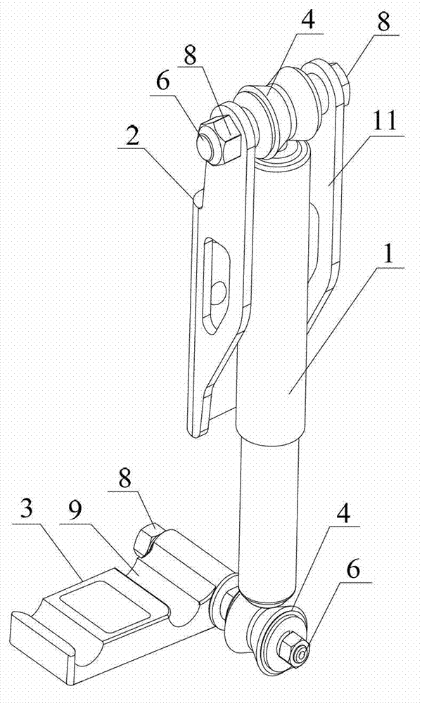 Shock absorber device of medium-sized and heavy type trucks