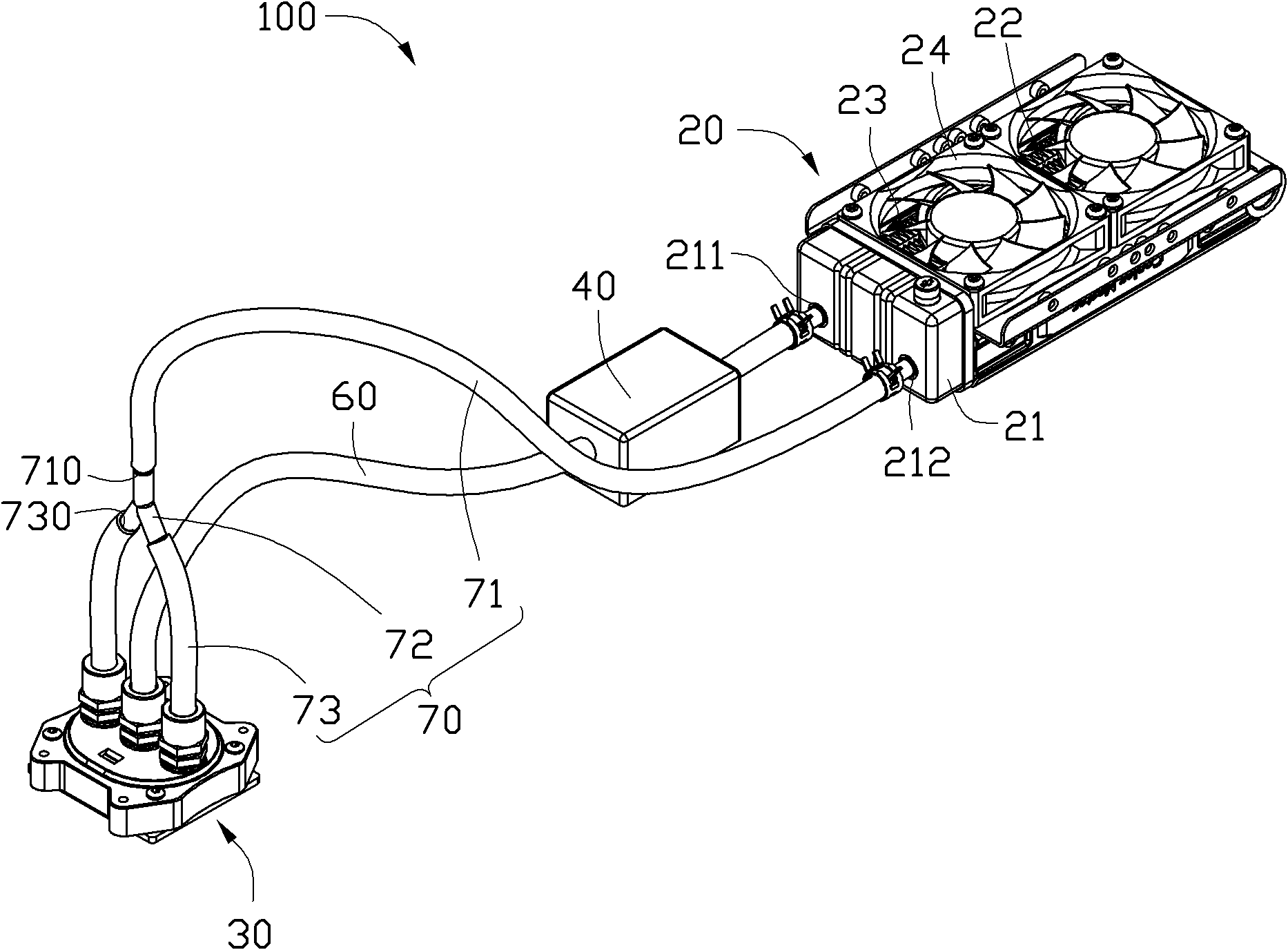 Liquid-cooled heat dissipation system