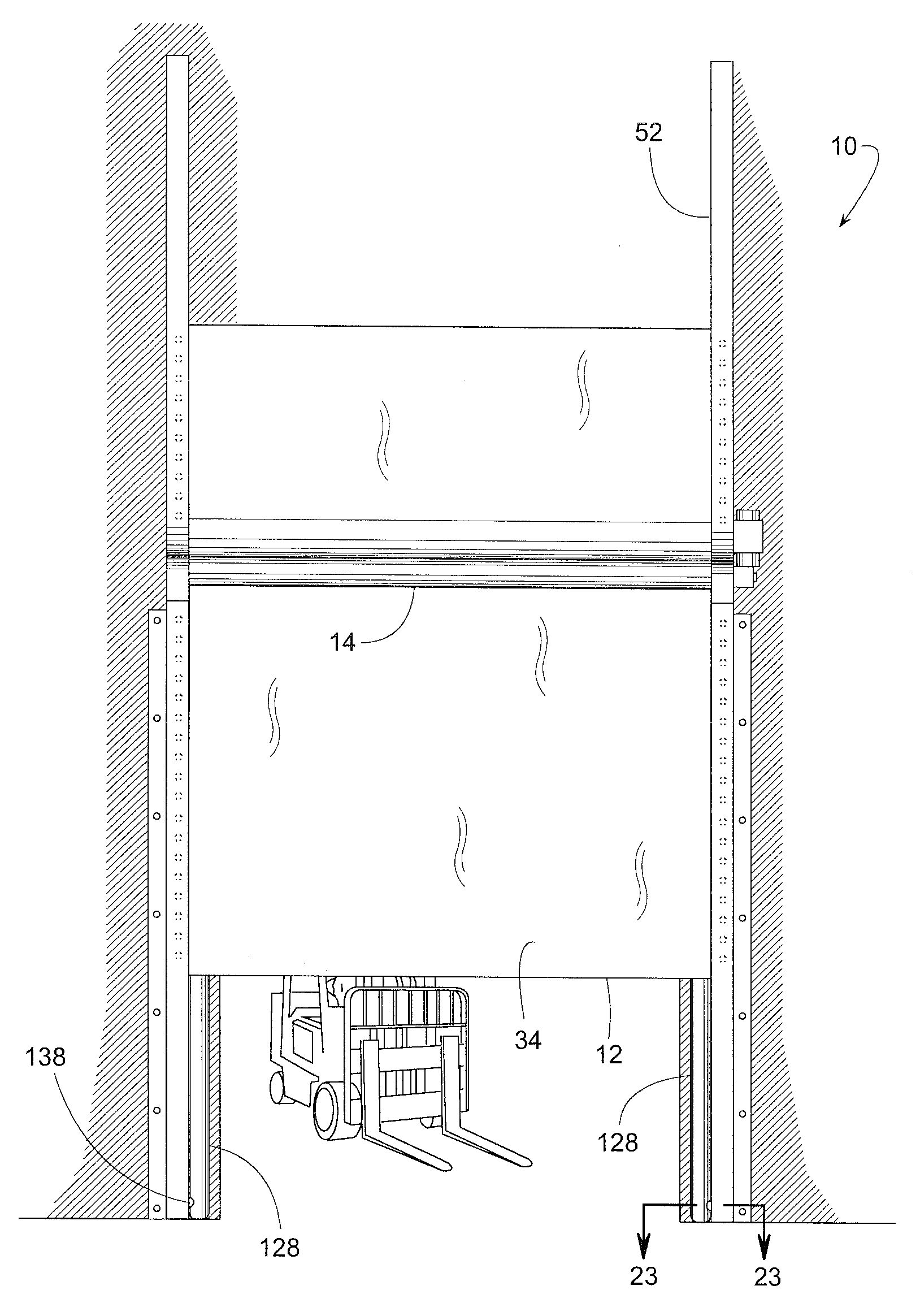 Insulated curtain for a door