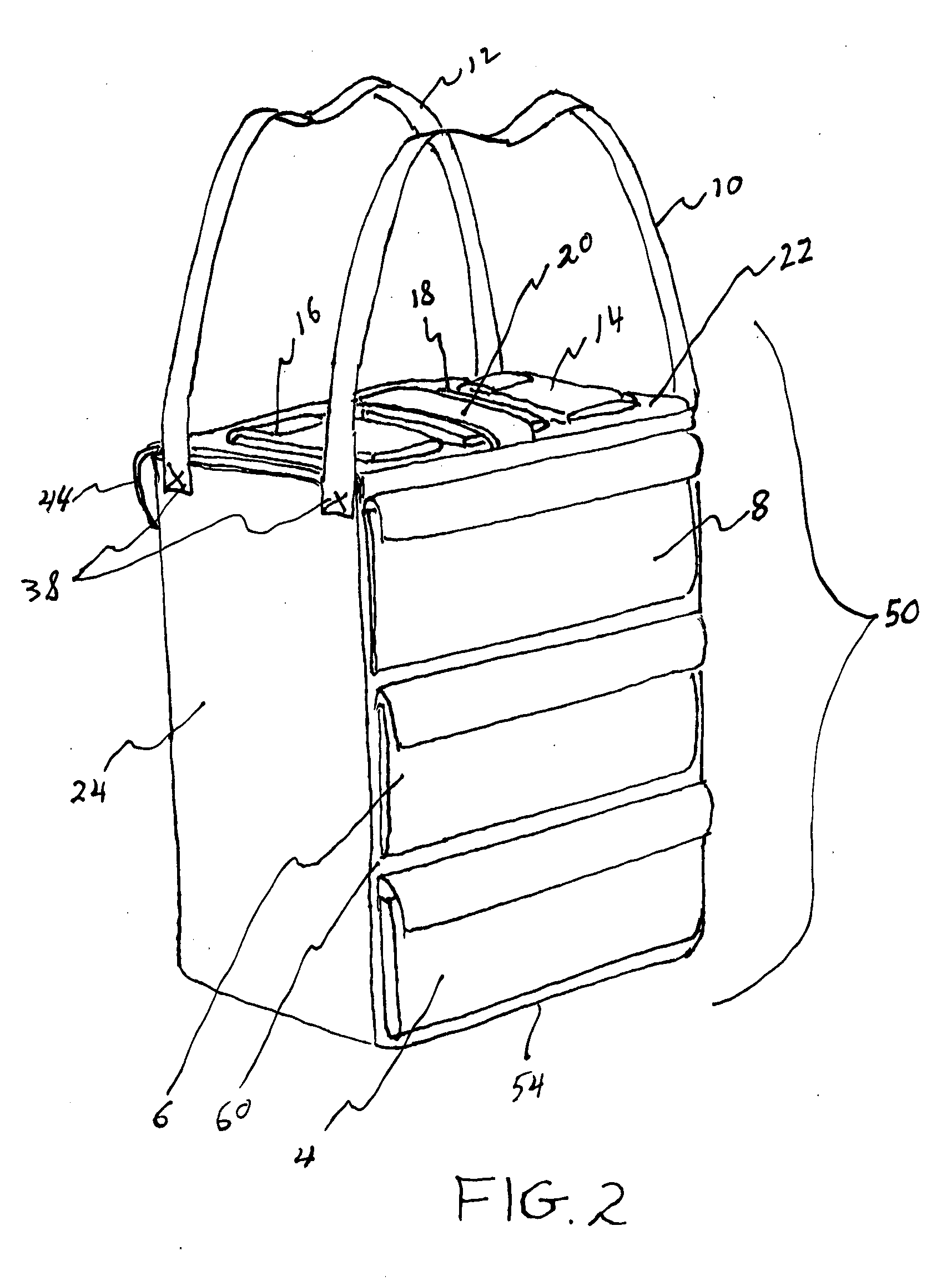 Grocery bag with pockets