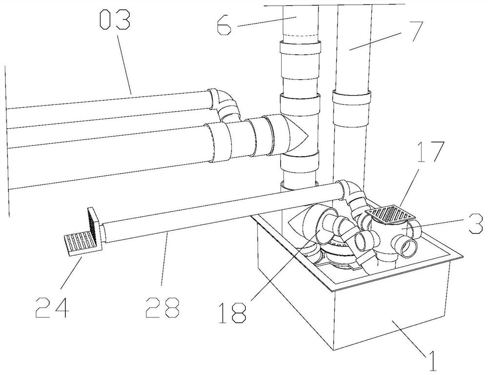 Non-descending plate same-floor drainage system and construction method thereof