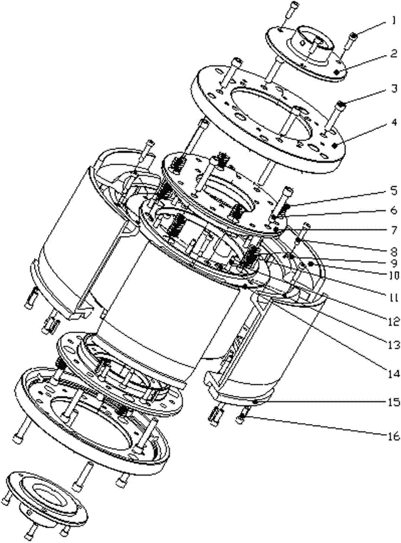 Mould for using two-dimensional fiber fabric to produce blanks of carbon-carbon composite barrel products