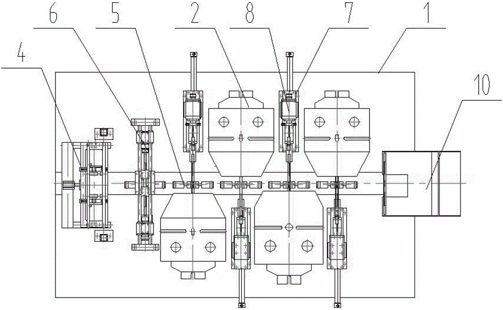 Umbrella handle rod automatic continuous stamping equipment