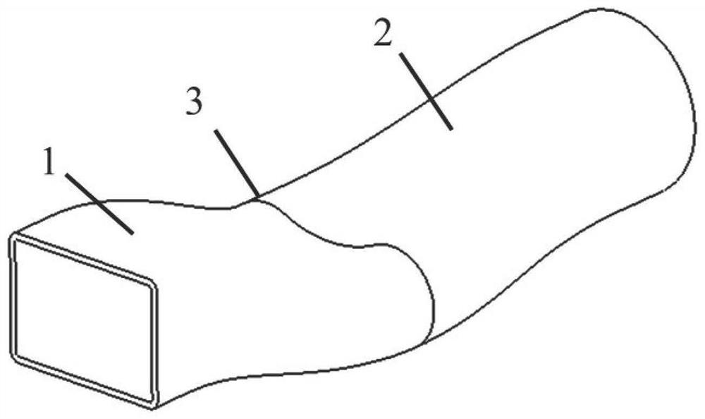 A kind of inner bulging S-curved air inlet with intermediate control section and method