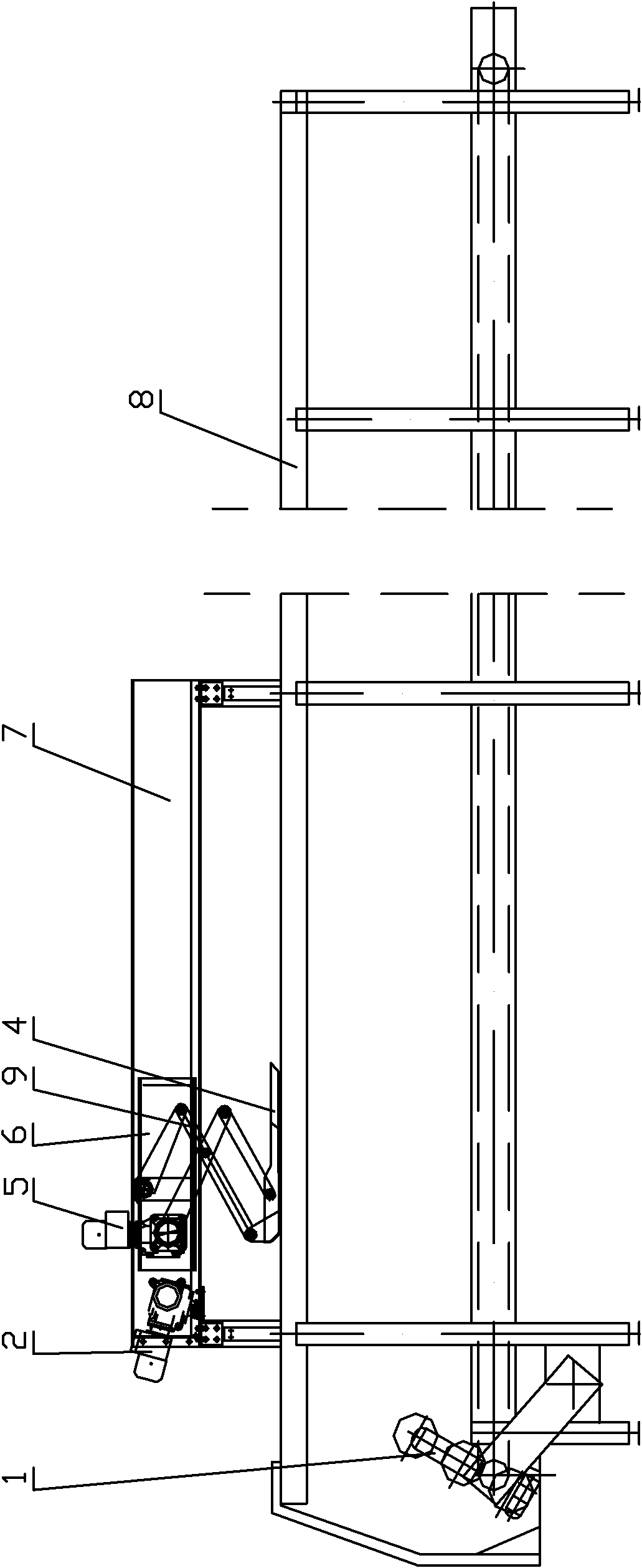 Device for pushing and feeding tail materials in silo