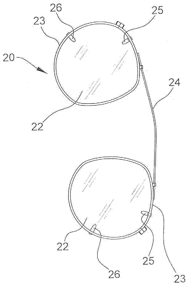 Spectacles and use of spectacles having a spectacle frame and an additional frame