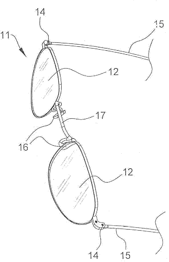 Spectacles and use of spectacles having a spectacle frame and an additional frame