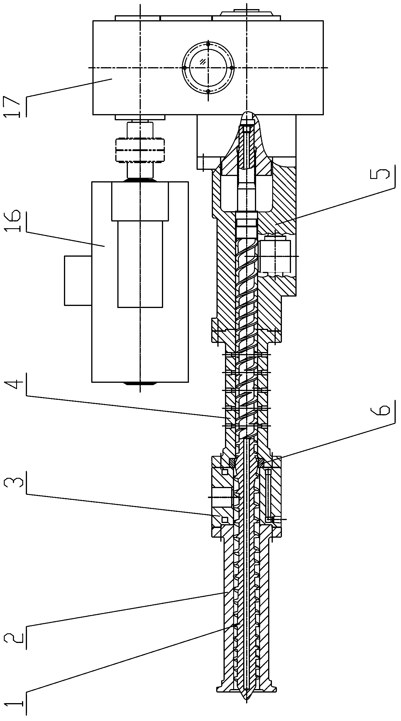 Different-diameter screw cold feed vented extruder