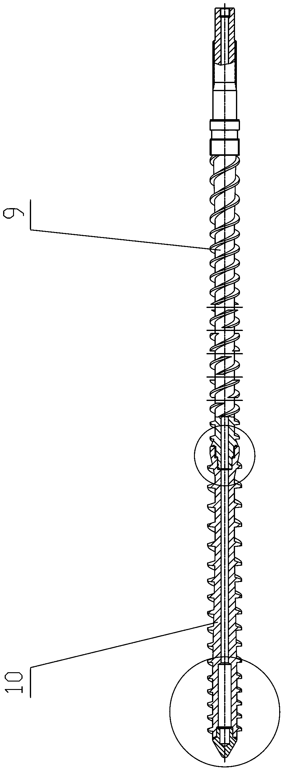 Different-diameter screw cold feed vented extruder