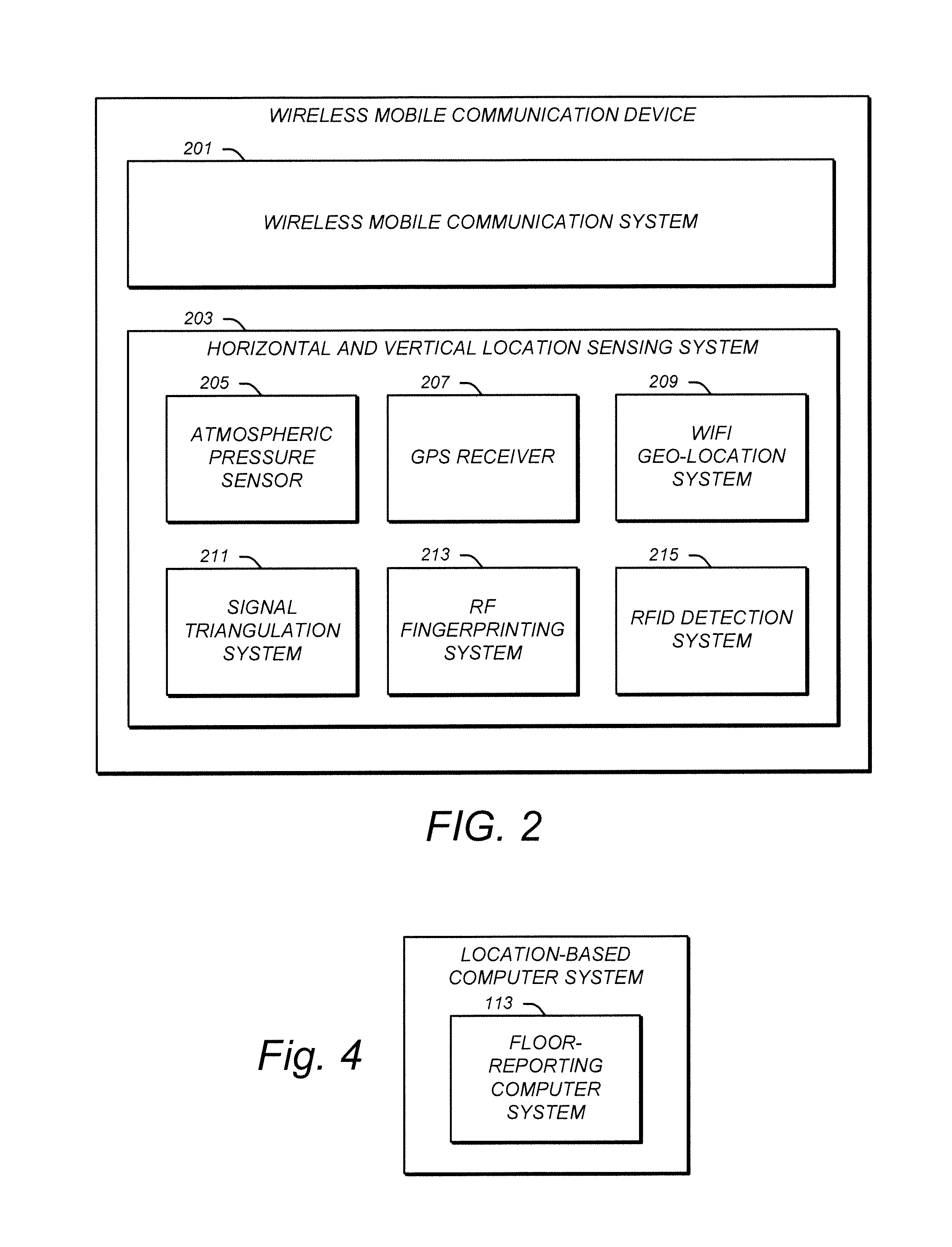 Determining building floor level of wireless mobile communication device