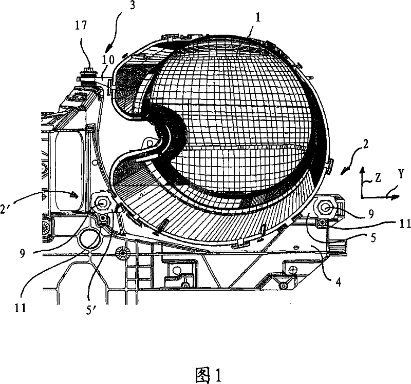 Device for the adjustable fixing of a head lamp