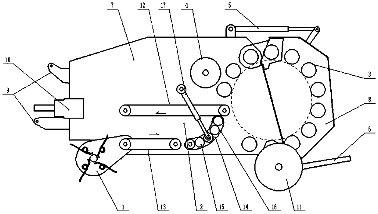 A high-density non-stop round straw baling method and baler