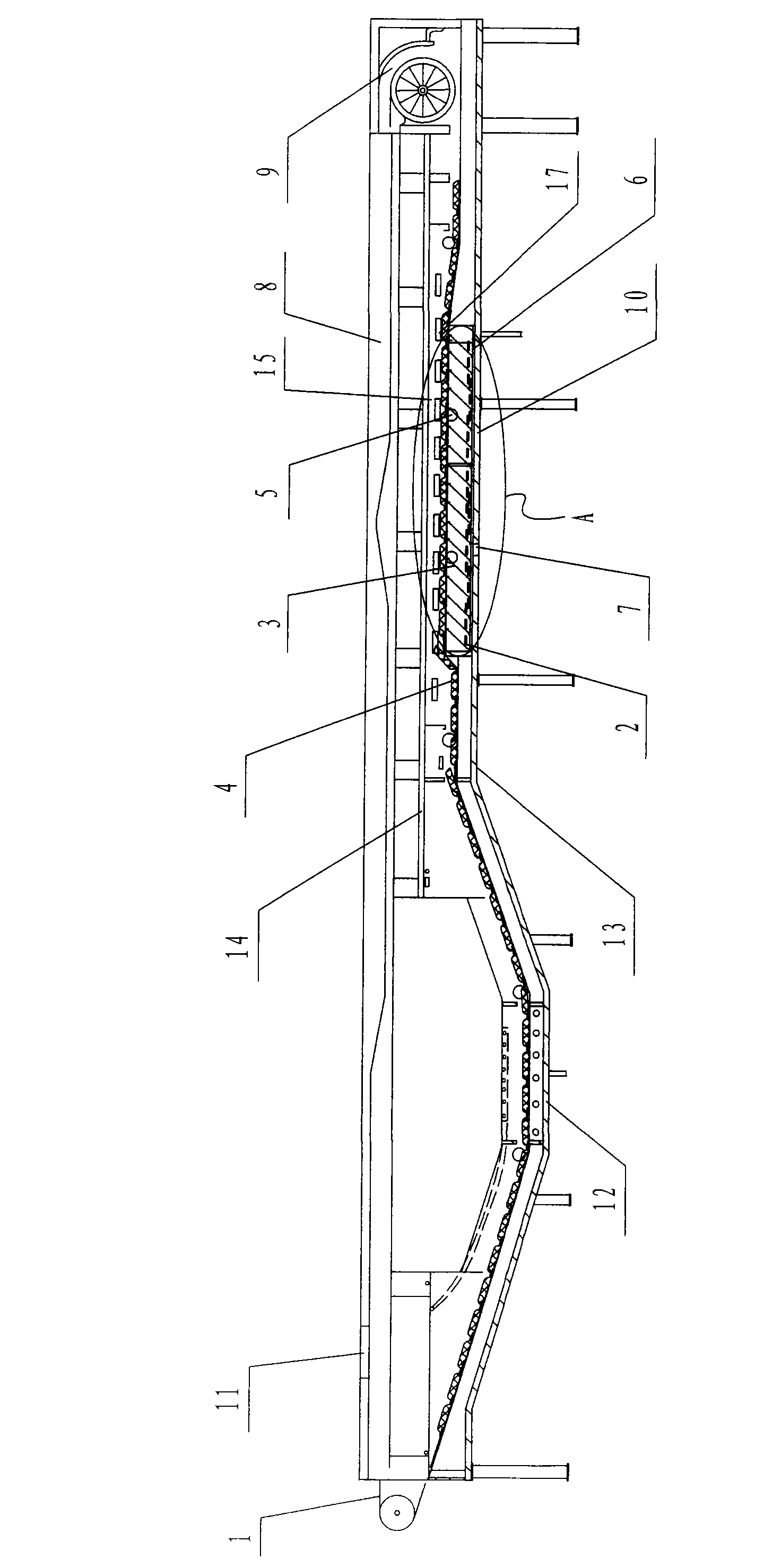 Cooking part device of cocoon cooking machine