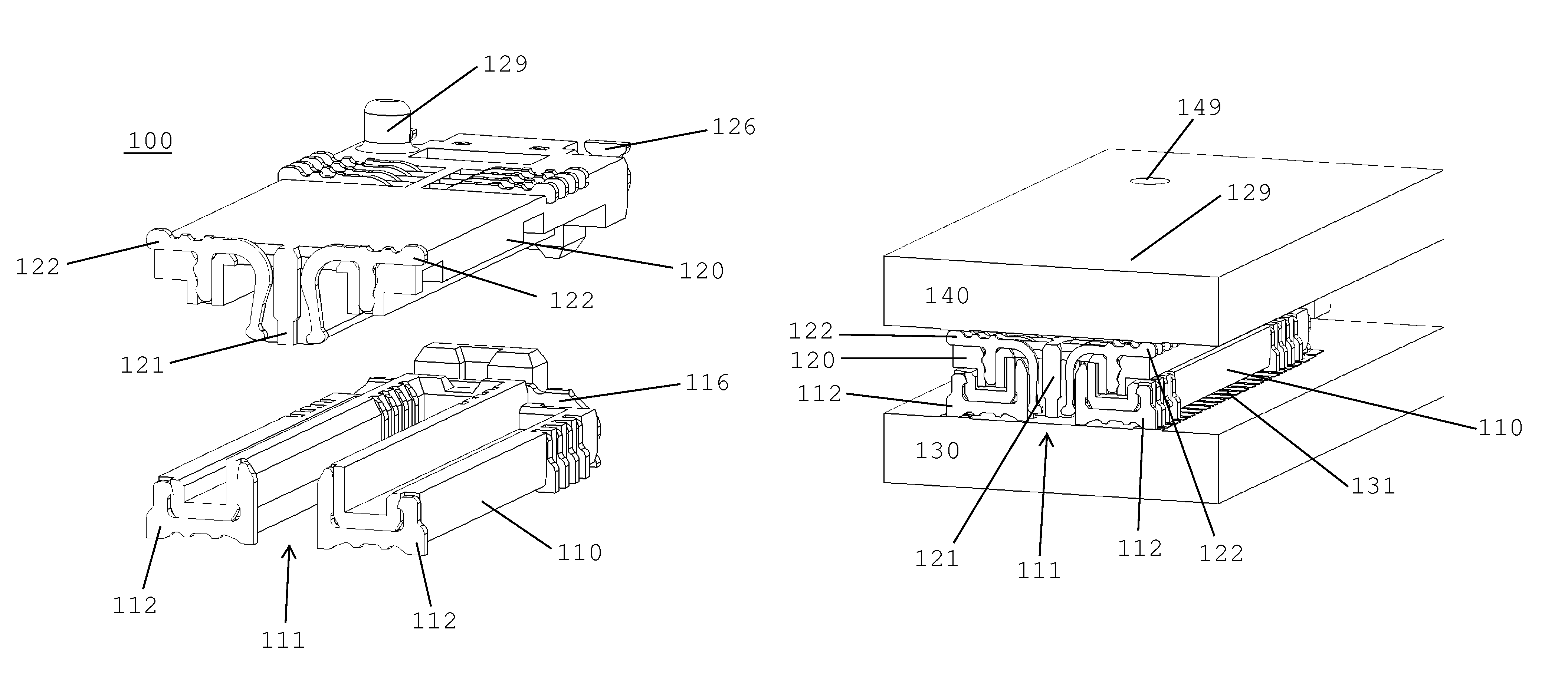 Low-profile mezzanine connector