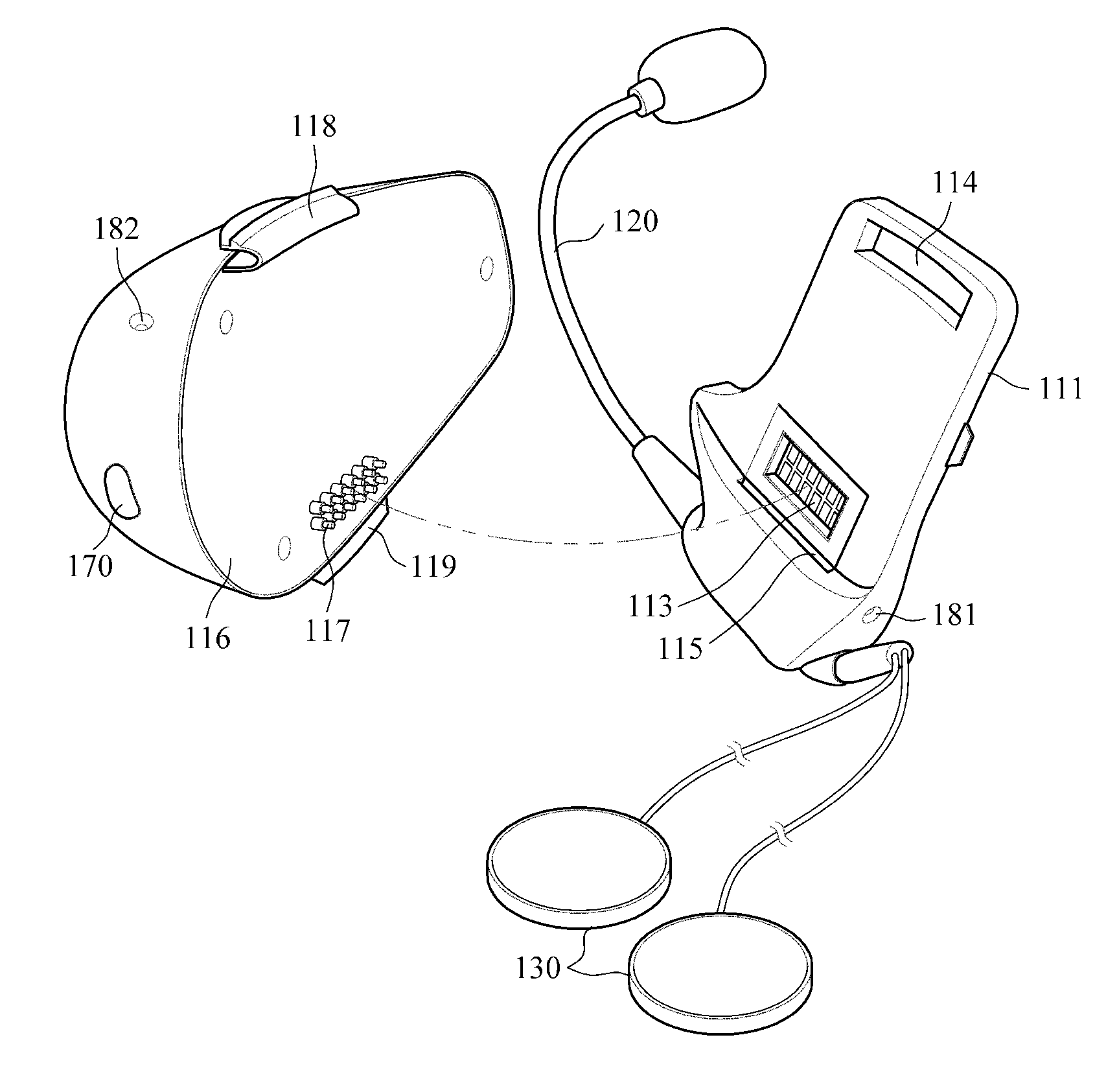 Bluetooth headset for helmet having inter-communication function