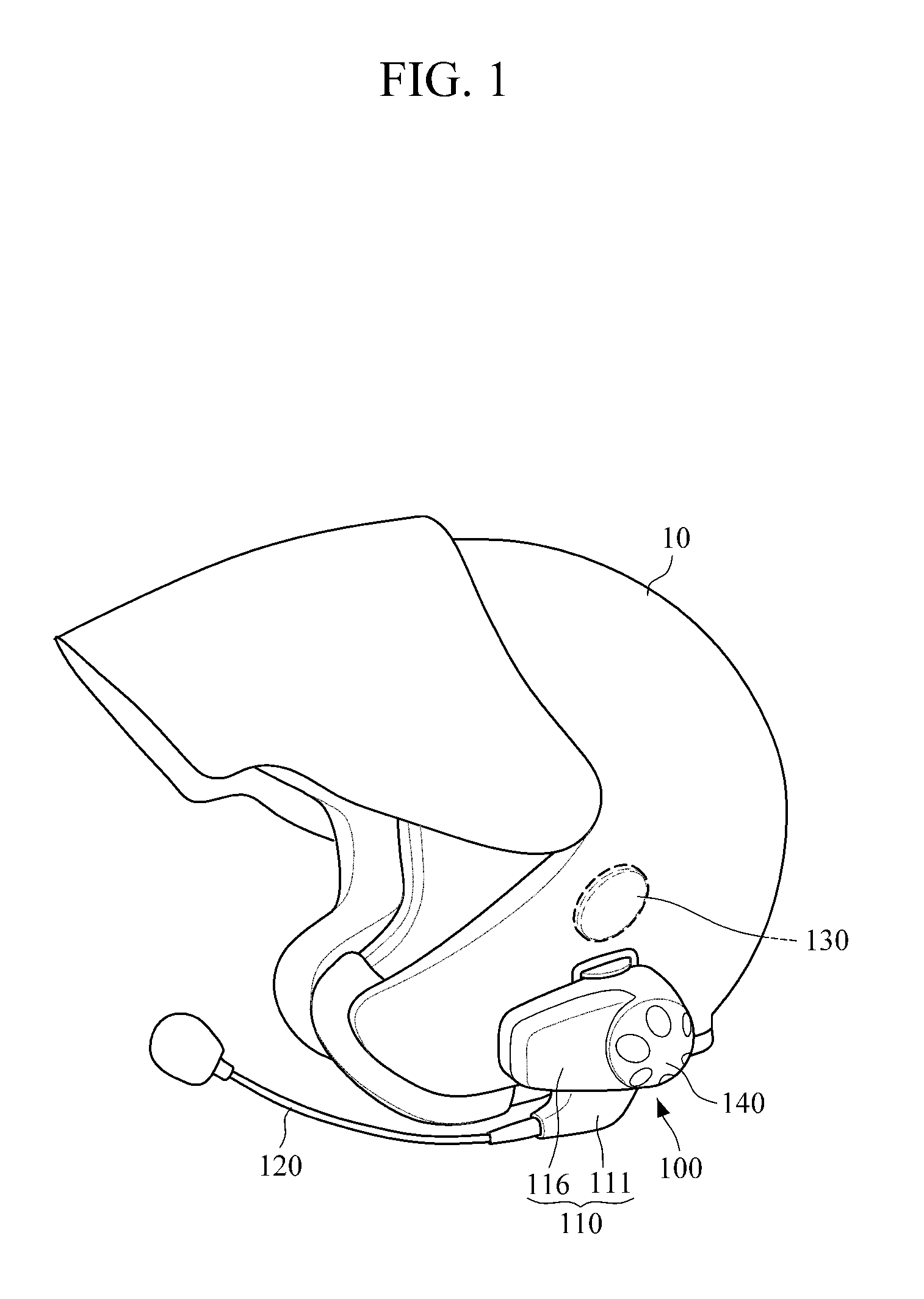 Bluetooth headset for helmet having inter-communication function