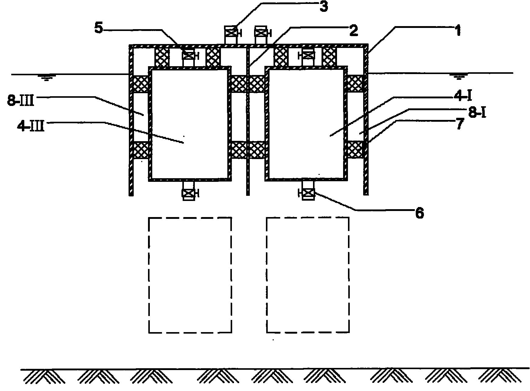 Built-in buoy towing barrel-shaped foundation sinking method