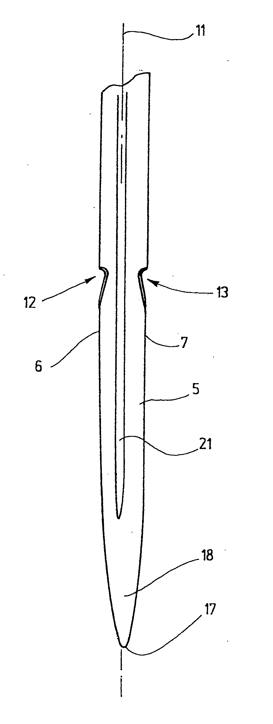 Needle for needling flat textile fabrics