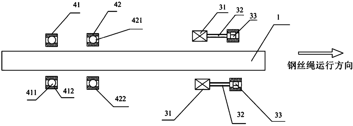 Nondestructive testing device and method for steel wire rope