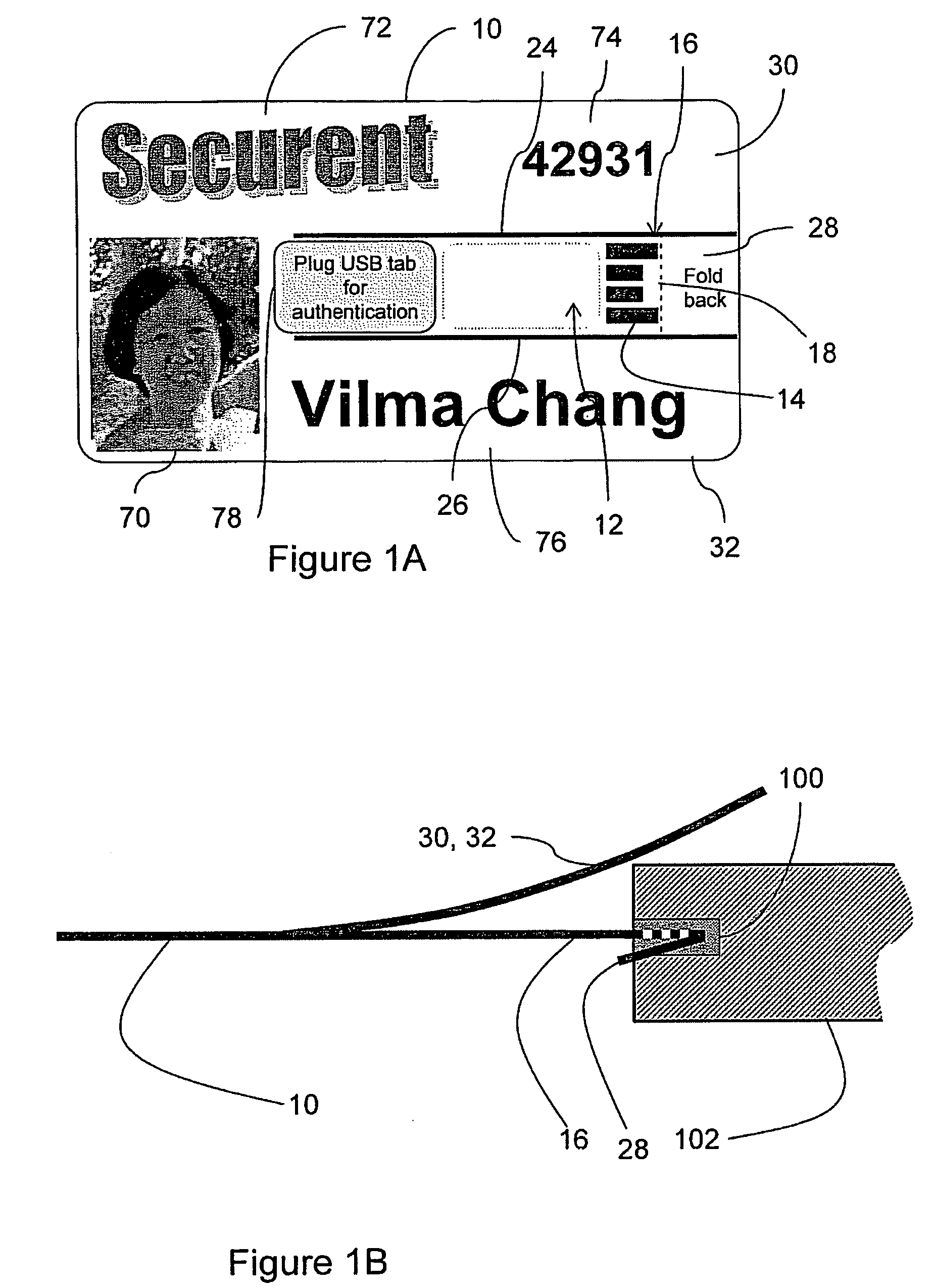 Card device for connection to a USB receptacle