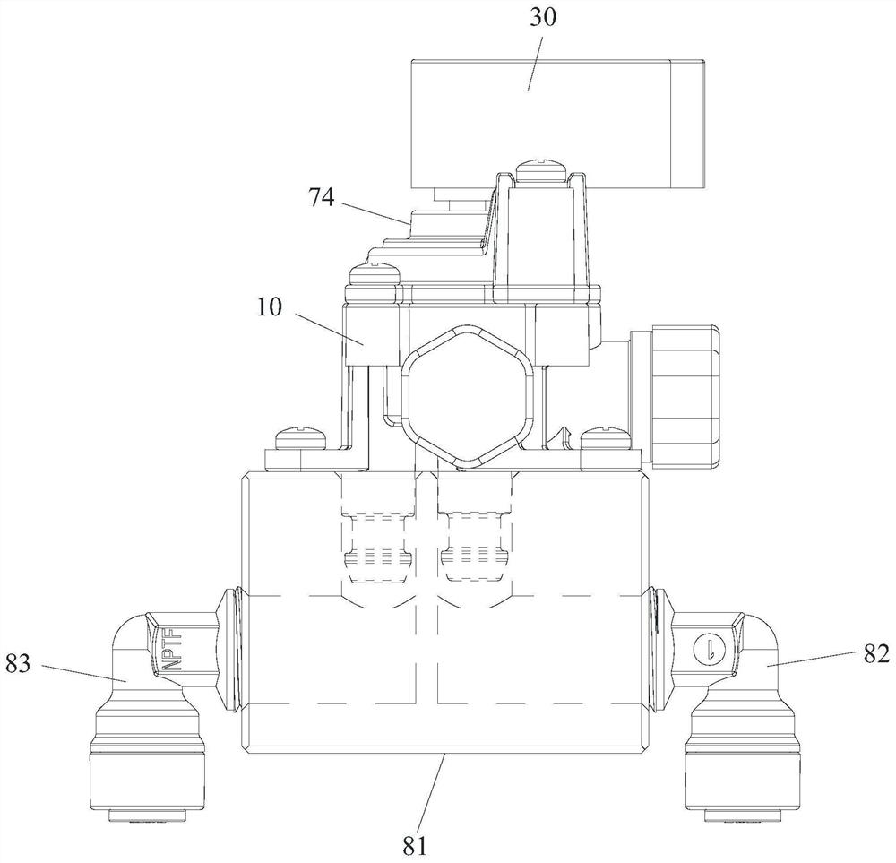 Waste water valve and water purification equipment