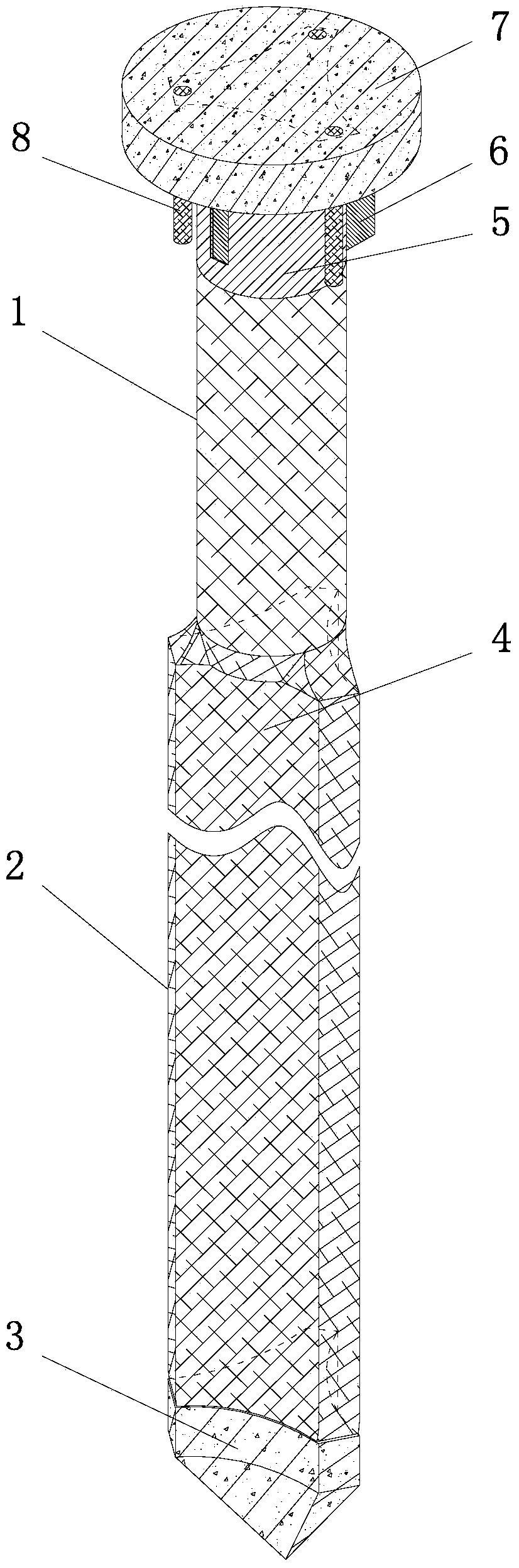 Carbon fiber cloth bag cast-in-situ anti-arch curved surface combined irregular-shaped pile and construction method thereof