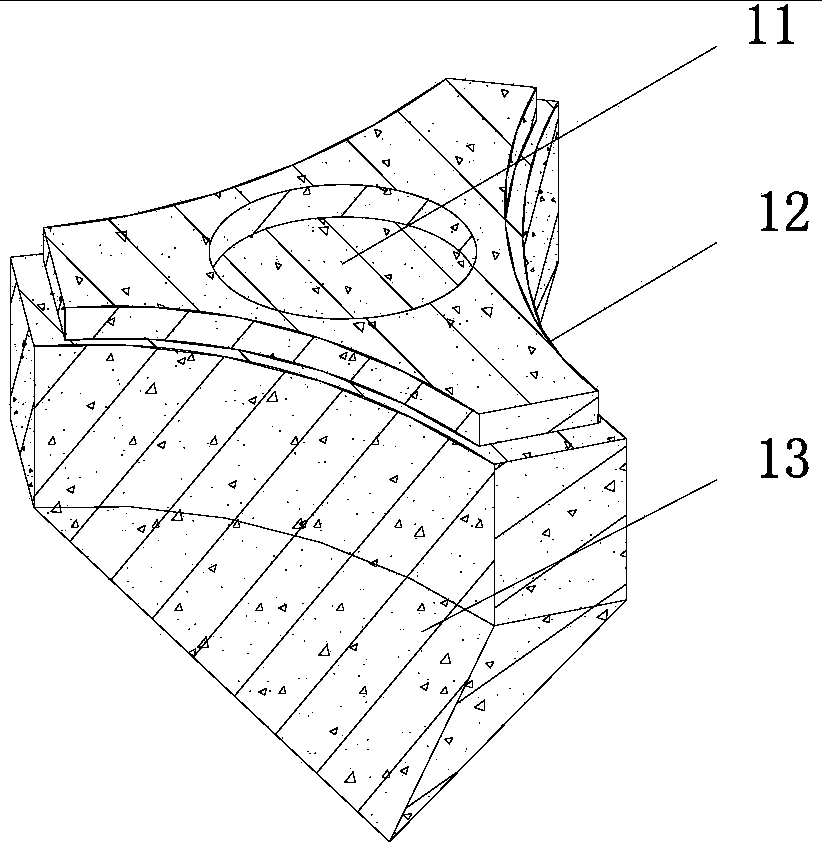 Carbon fiber cloth bag cast-in-situ anti-arch curved surface combined irregular-shaped pile and construction method thereof