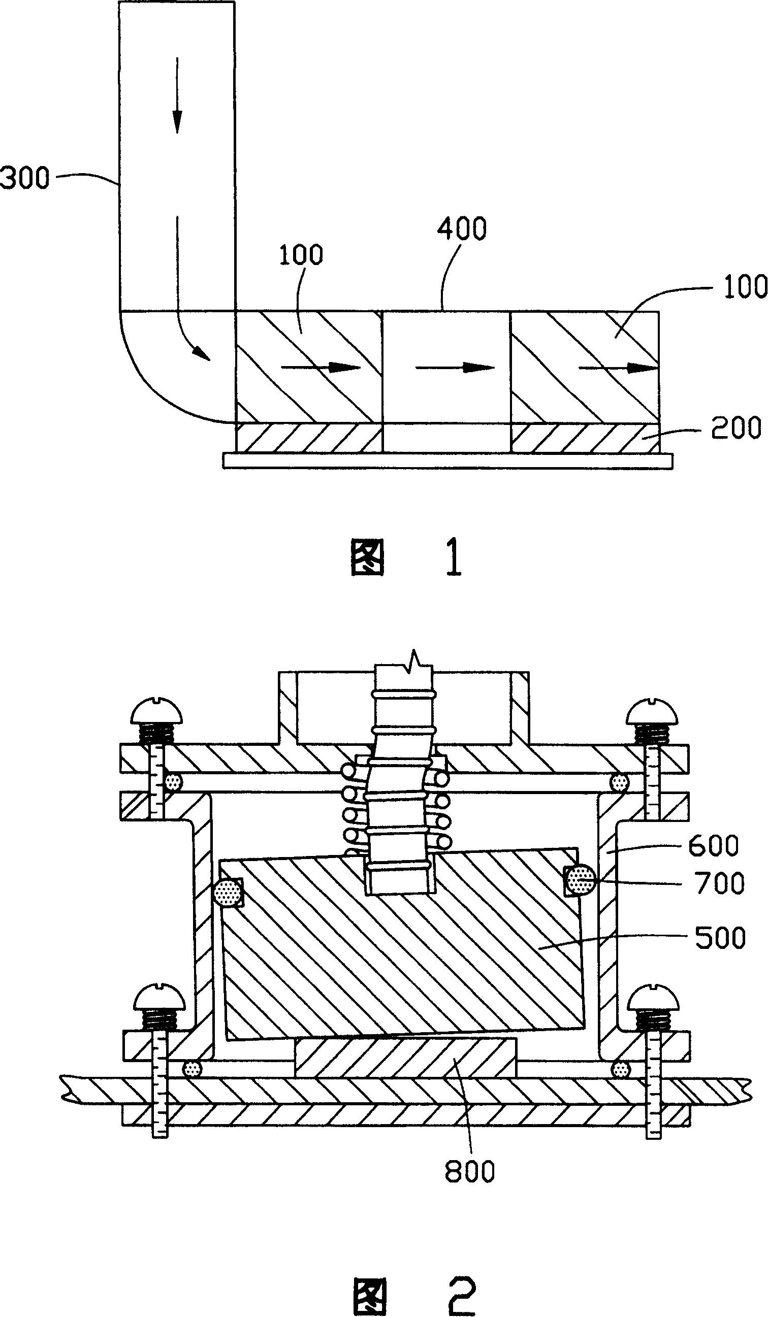 Cooler for several heating elements