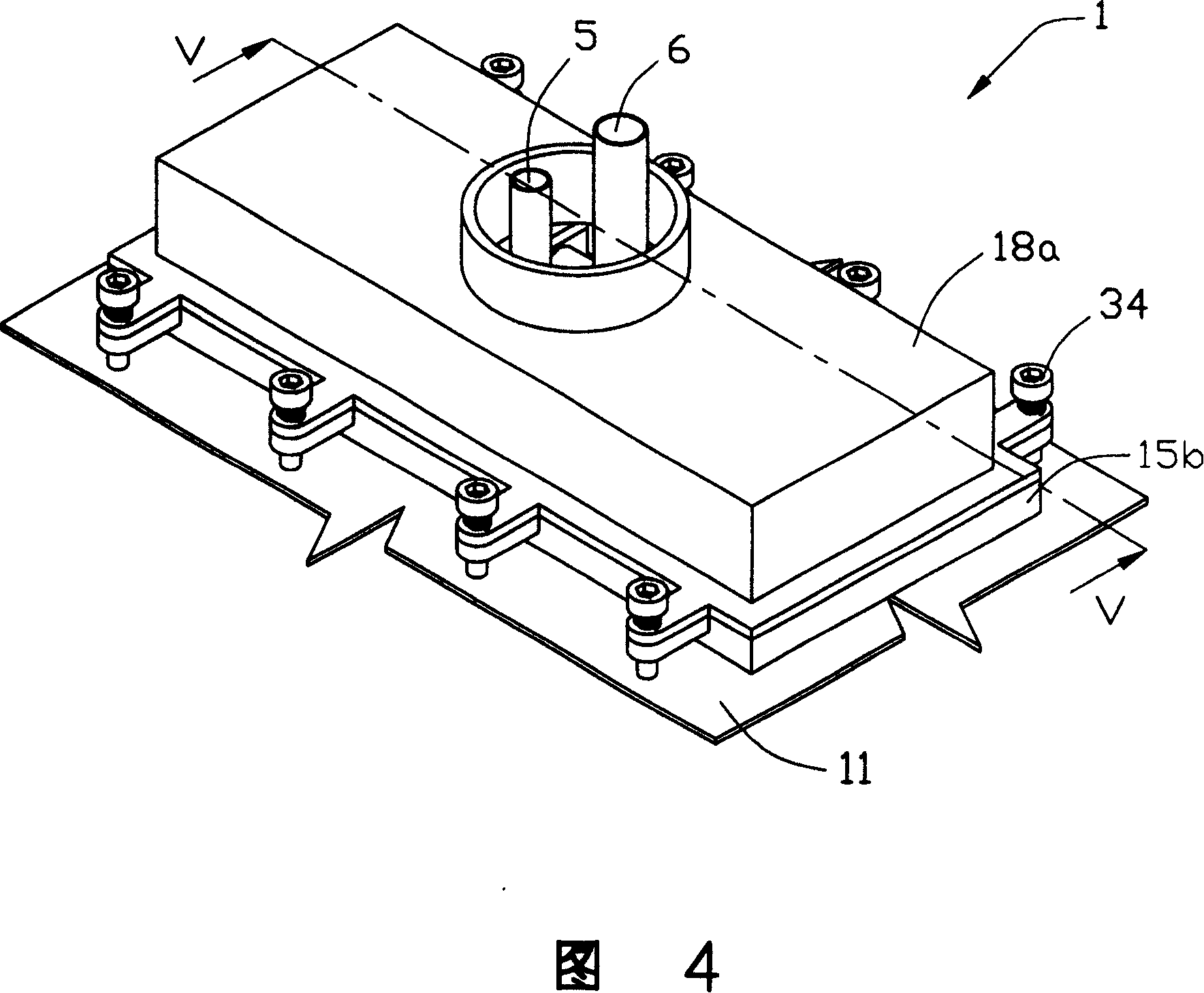 Cooler for several heating elements