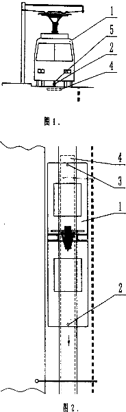 Neutral tracking position detector for station region charged trolley bus in